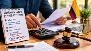 Fórmula de cálculo de liquidación laboral por despido sin justa causa en Colombia - Cesantías, prima, vacaciones e indemnización