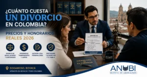 Abogado revisando documentos para un divorcio en Colombia en 2026