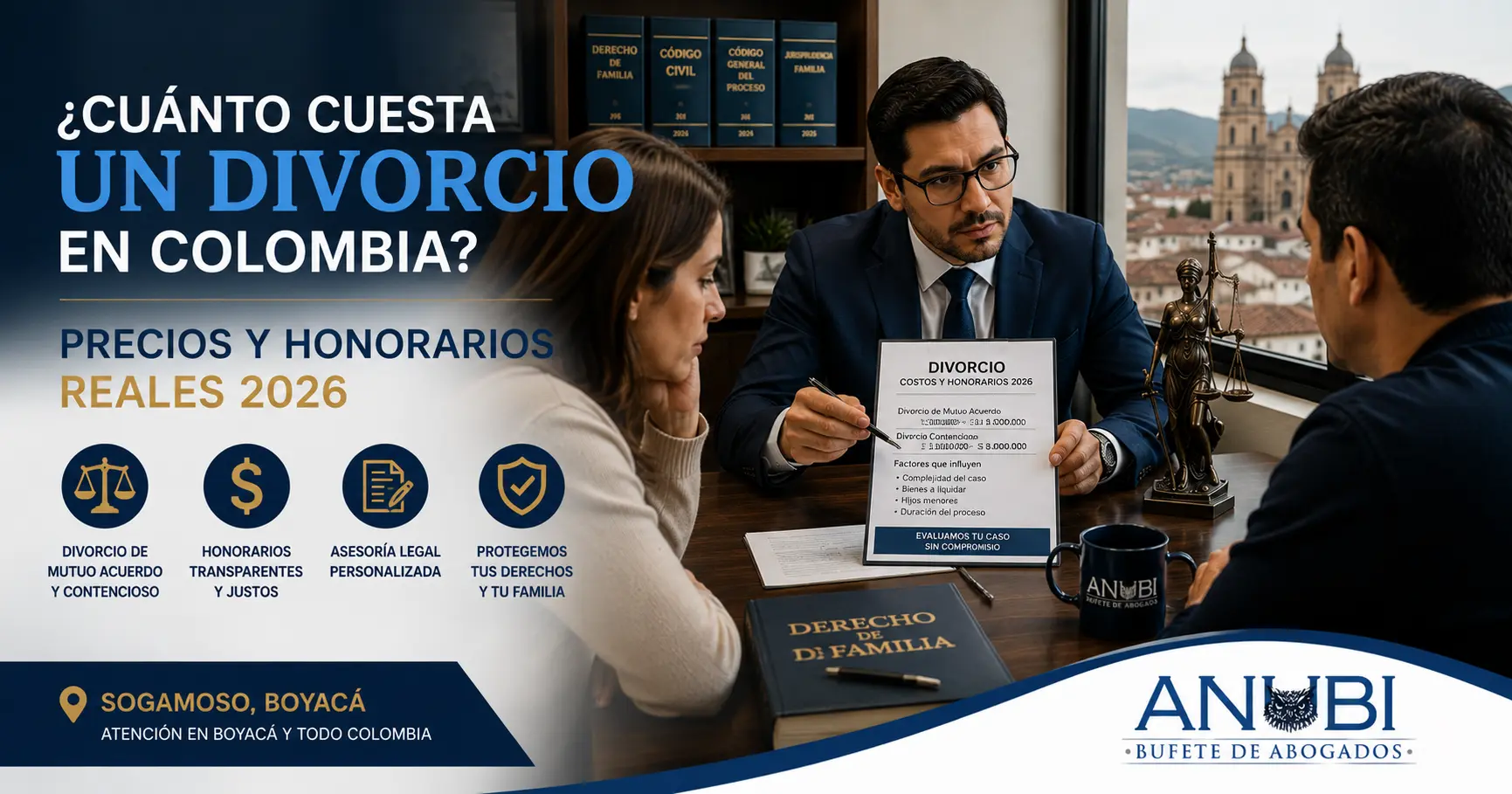 Abogado revisando documentos para un divorcio en Colombia en 2026