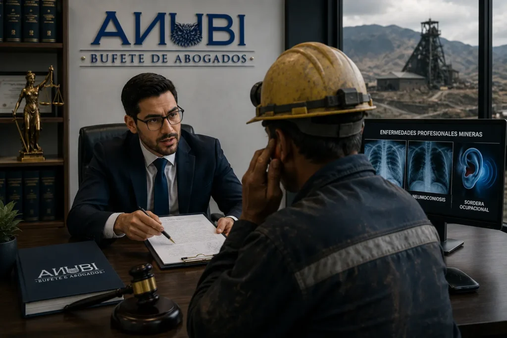 Abogado para enfermedad profesional minera en Boyacá: silicosis, neumoconiosis y sordera ocupacional · ANUBI