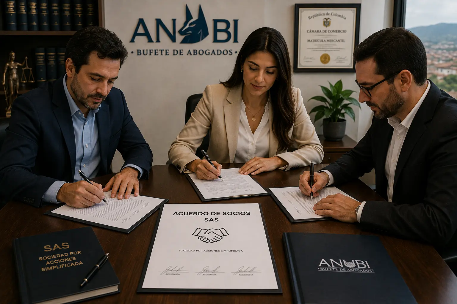 Acuerdo de socios en una SAS en Colombia firmado por accionistas